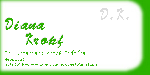 diana kropf business card